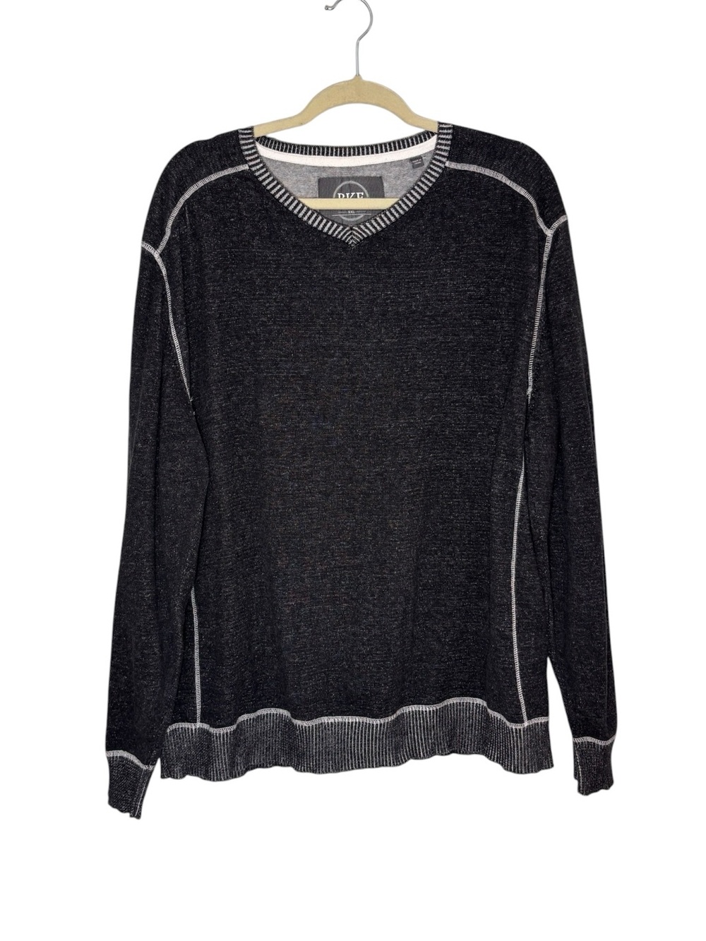 BKE By Buckle Athletic Fit‎ Sweater Men’s XXL Gray V Neck Pullover 100% Cotton